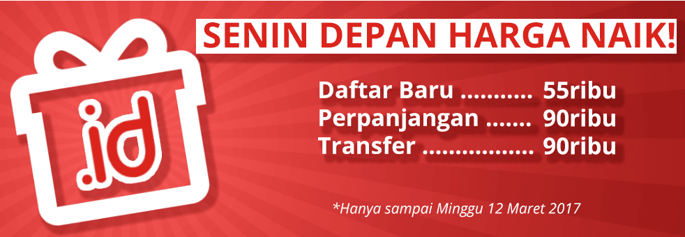 Perpanjang Domain .ID Hanya 90ribu/tahun